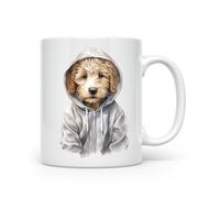 Noble & Page Dogs in Hoodies Mug - 13 Unique Designs to Make You Smile - Ceramic & Bone China - Funny Gift for Dog Lovers - Made in The UK - 11oz Mug - Golden Doodle