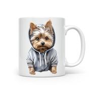Noble & Page Dogs in Hoodies Mug - 13 Unique Designs to Make You Smile - Ceramic & Bone China - Funny Gift for Dog Lovers - Made in The UK - 11oz Mug - Yorkshire Terrier