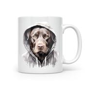 Noble & Page Dogs in Hoodies Mug - 13 Unique Designs to Make You Smile - Ceramic & Bone China - Funny Gift for Dog Lovers - Made in The UK - 11oz Mug - Labrador Retriever