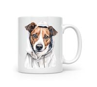 Noble & Page Dogs in Hoodies Mug - 13 Unique Designs to Make You Smile - Ceramic & Bone China - Funny Gift for Dog Lovers - Made in The UK - 11oz Mug - Jack Russell