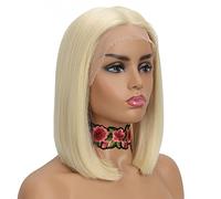 NOBLE Platinum Blonde Bob Wigs for White Women T Part HD Lace Front Wigs for White Women Synthetic 613 Blonde Bob Wig for Party and Daily Use 12 Inch