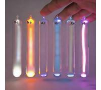 Noble Rare Luminous Gases Element Collection, 99.999% Noble Gas Glow Tubes Set, Include He,Ne,Ar,Kr,Xe,N2,O2,H₂,CO2,Air, for Collection, Display,Teaching, Without Excitation Base(10)