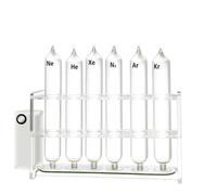 Noble Rare Luminous Gases Element Collection, 99.999% Noble Gas Glow Tubes Set, Include He,Ne,Ar,Kr,Xe,N2,O2,H₂,CO2,Air, for Collection, Display,Teaching, Without Excitation Base(Excitation base)
