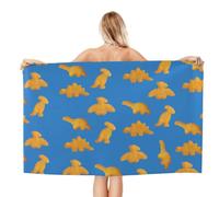 Noble Ren Cute Dinosaur Chicken Nuggets Microfiber Bath Towel Beach Towel Quick Dry Blanket For Swim Gym Yoga 52x32in