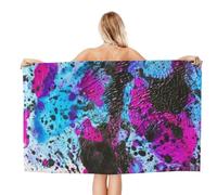 Noble Ren Glow In Dark Splatter Neon Microfiber Bath Towel Beach Towel Quick Dry Blanket For Swim Gym Yoga 52x32in