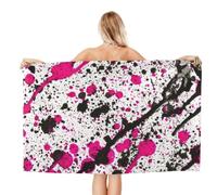 Noble Ren Glow In Dark Splatter Neon Microfiber Bath Towel Beach Towel Quick Dry Blanket For Swim Gym Yoga 52x32in
