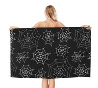 Noble Ren Happy Halloween Spider Web Microfiber Bath Towel Beach Towel Quick Dry Blanket For Swim Gym Yoga 52x32in