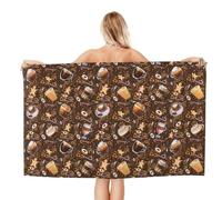 Noble Ren Lemon Coffee Bean Hazelnut Chocolate Cookies Microfiber Bath Towel Beach Towel Quick Dry Blanket For Swim Gym Yoga 52x32in