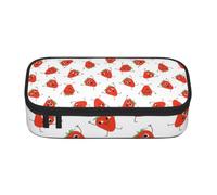 Noble Ren The Happy Dancing Strawberry Large Capacity Pencil Case with Zip Portable Pencil Box Office Stationery Supplies