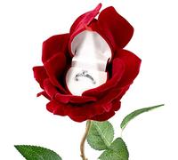 Noble Rose Flower Blossom Ring Box for Proposal/Engagement/Wedding Jewelry Box (LED)