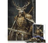Noble Stag Knight for Adults 1000 Piece Puzzle Mind Challenge Toy Calm Escape Quality Cut Art Collection Piece (50x75cm)