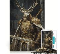 Noble Stag Knight for Adults 1000 Piece Puzzle Mind Challenge Toy Calm Escape Quality Cut Art Collection Piece (50x75cm)