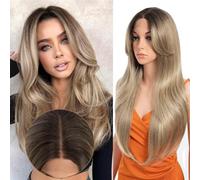 Noble star Lace Wigs Long Wavy Wigs 26" Shoulder Length Heat Resistant Synthetic Lace Front Wigs for Women with Bangs for Daily Party Use TATHL 10A/6C/24J#