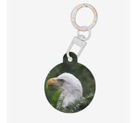 Noble White Bald Eagle Print Round Acrylic Pet Tag, Dog Neck Pendant Tags for Pets Circular Dog Cat Collar Name Tags