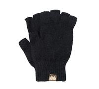 Noble Wilde, Possum Women's / Men's Fingerless Gloves 40% Possum 53% Wool 7% Silk, Schwarz, Small