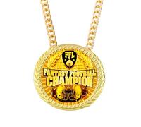 noblehead Fantasy Soccer Chain, Medal, Gift, Metal, MVP, Winner, Trophy, Trophy, Necklace for Winners, Adults, Players, Teams, Football, Baseball, Basketball, Softball, Zinc, No Gemstone