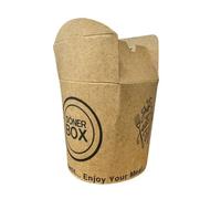 NoblesBox Doner Kebabbox Takeaway Packaging for Kebab, Pasta & More, 750ml (26 oz), Classic Red & Natural Variations, Grease-Repellent & Stable, Foldingbox, Cardboardbox, Asiabox (Natural, Set of 500)