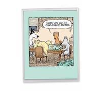 NobleWorks - 1 Big Funny Birthday Card Cartoon (8.5 x 11 Inch) - Jumbo Dog Comic Humor, Group Greeting Card with Envelope - Dogopoly J3986BDG