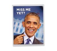 NobleWorks - 1 Big Political Birthday Card with Envelope (8.5 x 11 Inch) - Democrat and Republican Humor Bday Card - Miss Me Yet J5220BDG