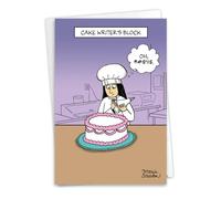 NobleWorks - 1 Funny Birthday Greeting Card w/ 5 x 7 Envelope For Men. Women - Bday Cake Writer C10638BDG