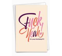 NobleWorks - 1 Funny Women's Birthday Card - Hilarious Bday Greeting Card with Envelope, Sassy Celebration - Eff Yeah C6405BDG