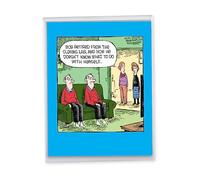 NobleWorks - 1 Jumbo Funny Retirement Greeting Card w/Envelope (Big 8.5 x 11 Inch) - Replicated Self Double Fun Farewell Card for Men, Business Coworker - Cloning Lab J6362RTG-US