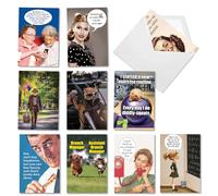 NobleWorks 10 Assorted Box Set Funny Birthday Greeting Cards w/5 x 7 Inch Envelopes (10 Designs, 1 Each) Bday A Very Funnier Birthday AC5979ABDG-B1x10