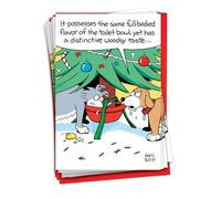 NobleWorks 12 Funny Christmas Cards w/5 x 7 Inch Envelopes (1 Design, 12 Each) - Full-Bodied Flavor C10743XSG-B12x1