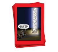 NobleWorks 12 Funny Christmas Greeting Cards Boxed Set with 5 x 7 Inch Envelopes (1 Design, 12 Each) Guiding Light C10149XSG-B12x1