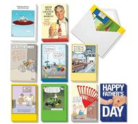 NobleWorks 20 Assorted Box Set Funny Father's Day Greeting Cards w/5 x 7 Inch Envelopes (10 Designs, 2 Each), For Men, Dad Dad Jokes AC9182FDG-B2x10
