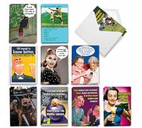 NobleWorks 20 Assorted Box Set Funny Happy Birthday Greeting Cards w/Envelopes (2 of 10 Designs) Mixed Bulk Pack for Men and Women Naughty Humor - A Very Funny Birthday AC5979BDG-B2x10