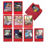 NobleWorks - 20 Funny Christmas Cards Assorted (10 Designs, 2 Each) - Boxed Adult Christmas Greetings, Bulk Holiday Notecard Humor - Whyatt's World Christmas AC5635XSG-B2x10