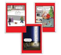 NobleWorks Assortment Pack of 3 Funny Christmas Greeting Cards with Envelopes (3 Designs, 1 Each) Holly Jolly Whyatt VC8776XSG-C1x3