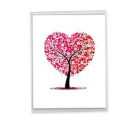 NobleWorks Extra Large Blank All Occasions Greeting Card 8.5 x 11 Inch with Envelope (1 Pack) Big, Jumbo Love Trees - Heart J3185AOCB