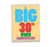 NobleWorks - Funny 30th Milestone Work Anniversary Notecard From Us 8.5 x 11 w/Envelope for Men and Women (1 Pack) 30 Years At Work J8253MAG-WA-US