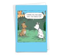 NobleWorks - Funny Anniversary Card with Envelope - Cartoon Marriage Humor, Spouse Notecard for Anniversary - Half Hear C7250ANG