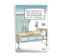 NobleWorks - Funny Get Well Greeting Card with 5 x 7 Inch Envelope (1 Card) Body Bandage C7863GWG
