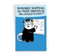 NobleWorks Funny Graduation Greeting Card (Graduate) with 5 x 7 Inch Envelope (1 Card) Skipping Parties C8825GDG