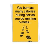 NobleWorks - Funny Happy Birthday Card with Envelope - Colorful Humor Card, Greeting Note - Five Miles 9994