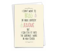 NobleWorks - Funny Happy Birthday Card with Envelope - Colorful Humor Card, Greeting Note - High School Earrings 5570