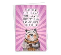 NobleWorks Funny Retirement Paper Card with 5 x 7 Inch Envelope (1 Card) Co-Worker, Good Luck Tired Again C8652RTG