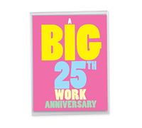 NobleWorks Happy 25th Work Anniversary Card Funny 25th Milestone Work Anniversary Notecard From Us 8.5 x 11 w/Envelope for Men and Women (1 Pack) 25 Years At Work J8252MAG-WA-US