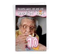 NobleWorks - Humorous 70th Milestone Birthday Greeting Card with 5 x 7 Inch Envelope (1 Card) Years Old and Hot Milestones 70 8975