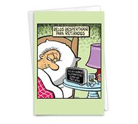 NobleWorks Humorous Spanish Retirement Greeting Card with 5 x 7 Inch Envelope (1 Card) Co-Worker, Good Luck Reloj de Alarma Para el Retirado C6949RTG-SL