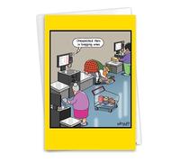 NobleWorks Hysterical Birthday Paper Card with 5 x 7 Inch Envelope (1 Card) Bday Bagging Area C10081BDG