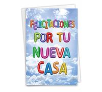 NobleWorks Hysterical Spanish New Home Greeting Card with 5 x 7 Inch Envelope (1 Card) Housewarming Mensajes Inflados - Nueva Casa (Not Actual Balloons) C5651NNHG-SL