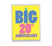 NobleWorks Jumbo Big 20th Anniversary Milestone Greeting Card J9068MAG | Fun Couple 20 Year Wedding Celebration Massive Notecard w/ Envelope for Husband and Wife Marriage Gift
