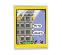 NobleWorks - Large Hilarious Anniversary Greeting Card - 'Golf Clubs Fire' with Envelope 8.5 x 11 Inch - Funny Big Happy Anniversary Wishes for Husband, Wife, Boyfriend or Girlfriend J5391ANG