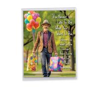 NobleWorks Oversize Funny Birthday Greeting Card 8.5 x 11 Inch with Envelope (1 Pack) Oversize Jumbo Bday Never Too Late Guy J8482BDG