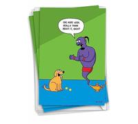 NobleWorks Pack of 3 Hysterical Birthday Greeting Cards with Envelopes (1 Designs, 3 Each) Dog Wishes C3673BDG-C3x1